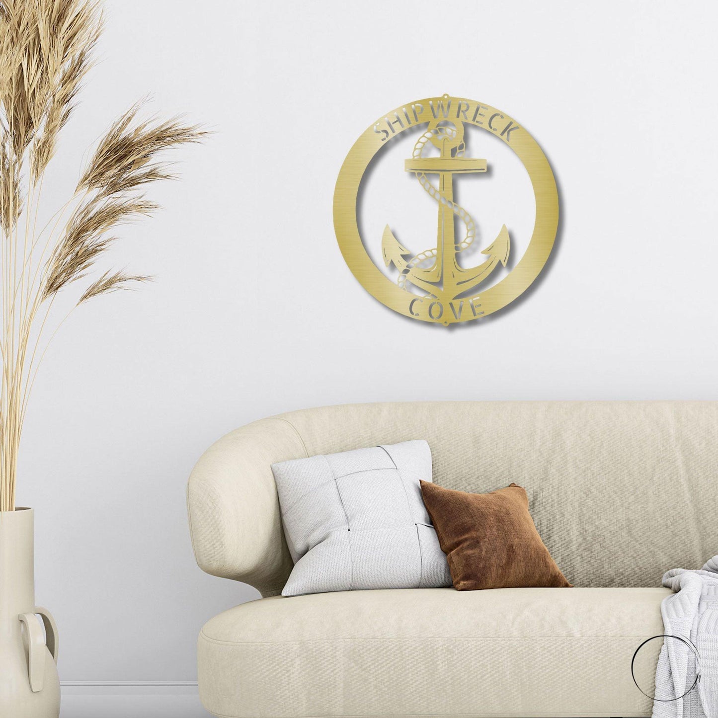 Elaborate Anchor Ring Personalized Name Indoor Outdoor Steel Wall Sign Metal Art - Mallard Moon Gift Shop