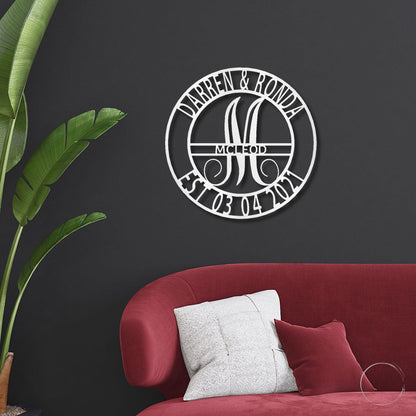 Elaborate Name Personalized Indoor Outdoor Steel Wall Sign Metal Art - Mallard Moon Gift Shop