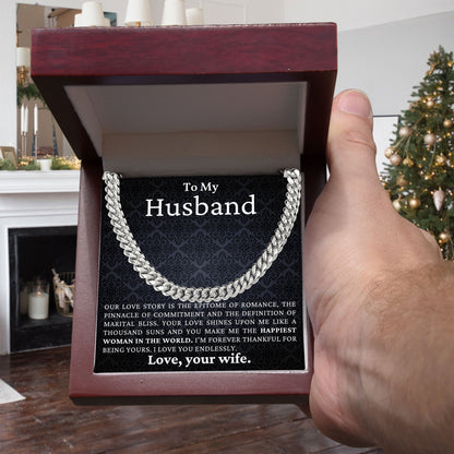 To My Husband - Love You Endlessly - Cuban Link Chain Necklace
