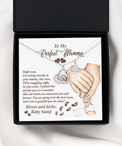 Expectant Mom’s Delight: Baby Feet Silver Pendant Necklace - Kisses and Kicks from Tummy - Mallard Moon Gift Shop