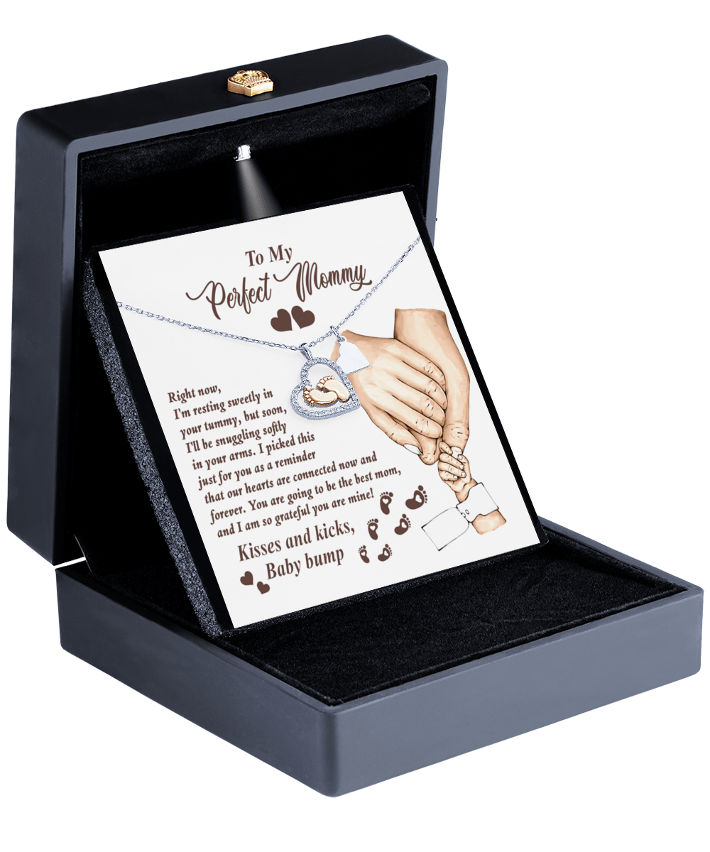 Expectant Mom’s Delight: Baby Feet Silver Pendant Necklace - Kisses and Kicks from Tummy - Mallard Moon Gift Shop