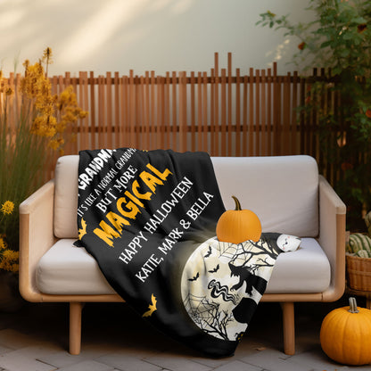 Halloween Personalized Mink Fleece Blanket - I'm the Grandma Witch But More Magical