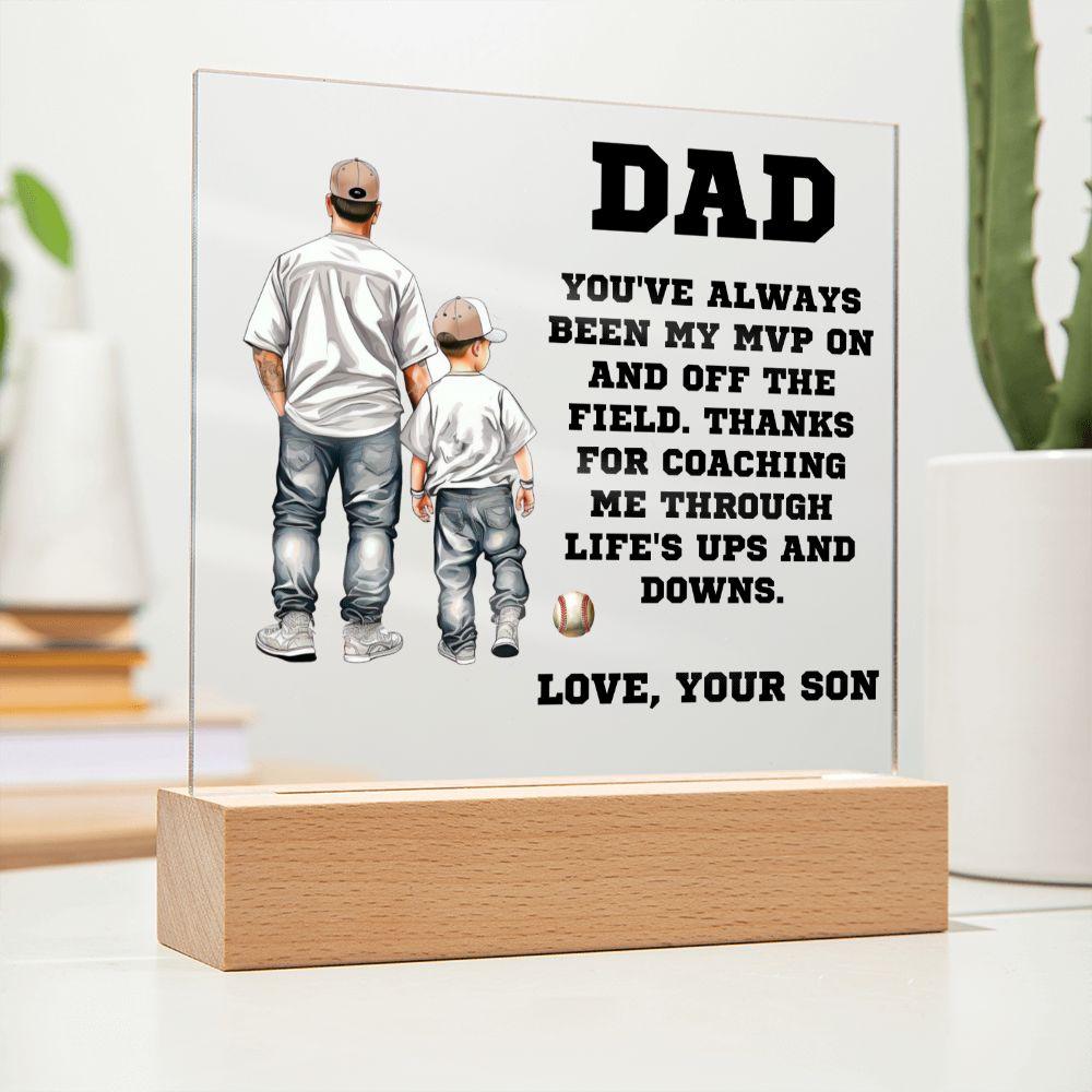 Father and Son Baseball Personalized Acrylic Plaque - Mallard Moon Gift Shop