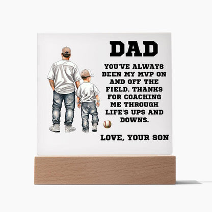 Father and Son Baseball Personalized Acrylic Plaque - Mallard Moon Gift Shop