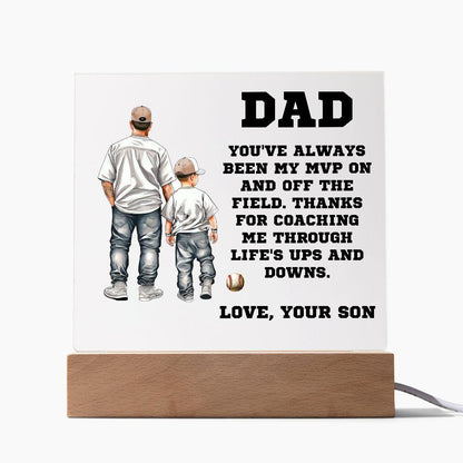 Father and Son Baseball Personalized Acrylic Plaque - Mallard Moon Gift Shop