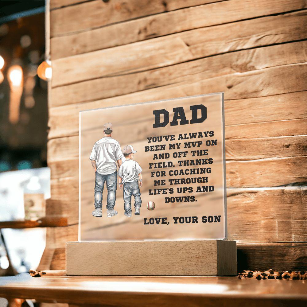 Father and Son Baseball Personalized Acrylic Plaque - Mallard Moon Gift Shop