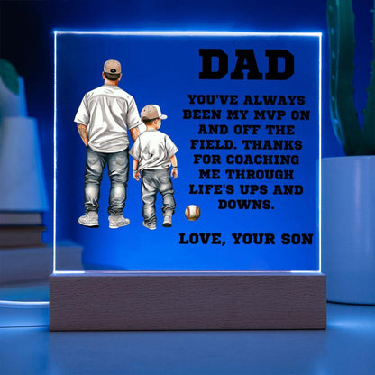 Father and Son Baseball Personalized Acrylic Plaque - Mallard Moon Gift Shop