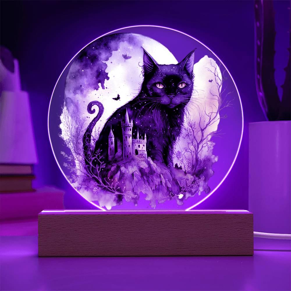 Feline's Halloween Haunt: Acrylic Plaque - Mallard Moon Gift Shop