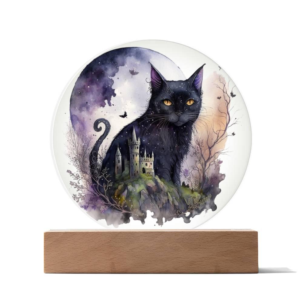 Feline's Halloween Haunt: Acrylic Plaque - Mallard Moon Gift Shop