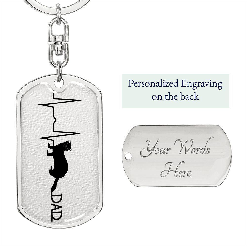 Ferret Dad Personalized Engraved Dog Tag Keychain - Mallard Moon Gift Shop