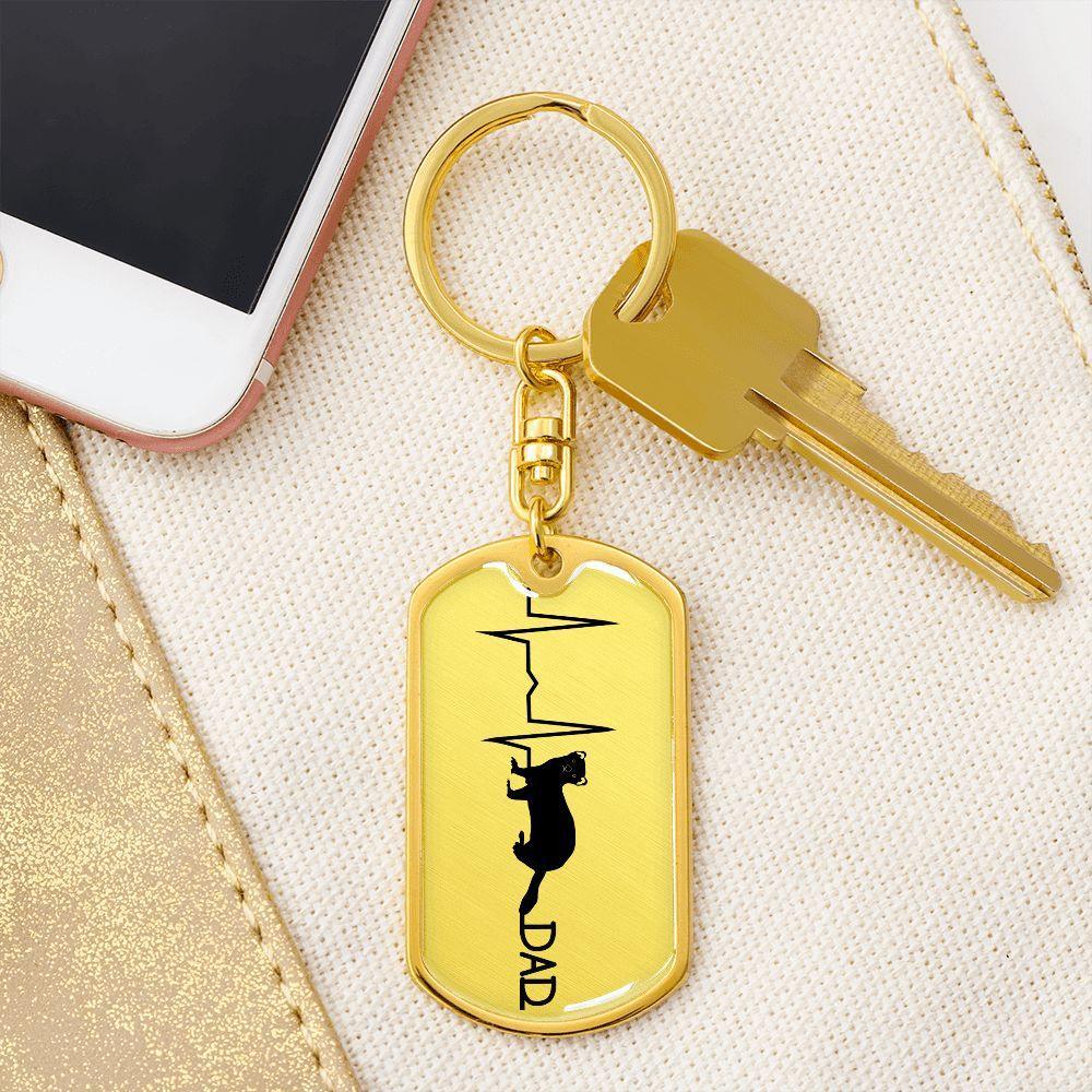 Ferret Dad Personalized Engraved Dog Tag Keychain - Mallard Moon Gift Shop