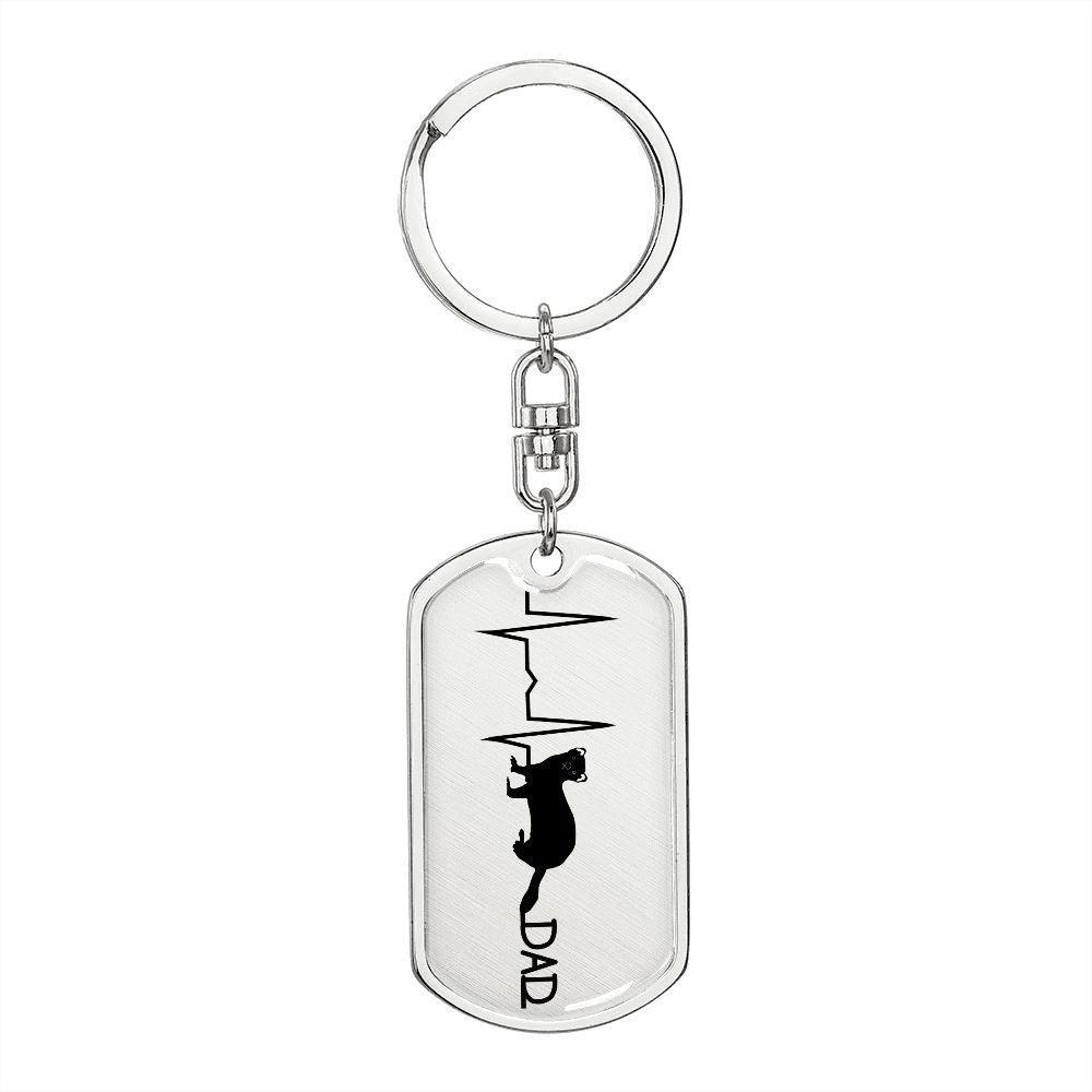 Ferret Dad Personalized Engraved Dog Tag Keychain - Mallard Moon Gift Shop