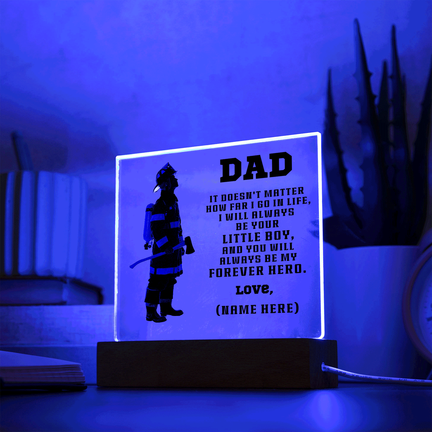 Firefighter Dad You Are My Forever Hero Personalized Acrylic Plaque - Mallard Moon Gift Shop
