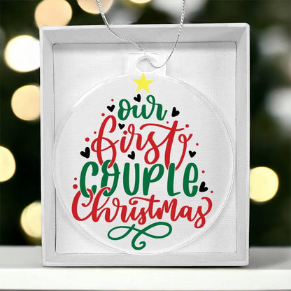 First Christmas as a Couple Acrylic Keepsake Ornament - Mallard Moon Gift Shop