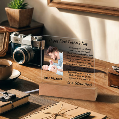 First Father's Day Custom Photo Upload Acrylic Plaque