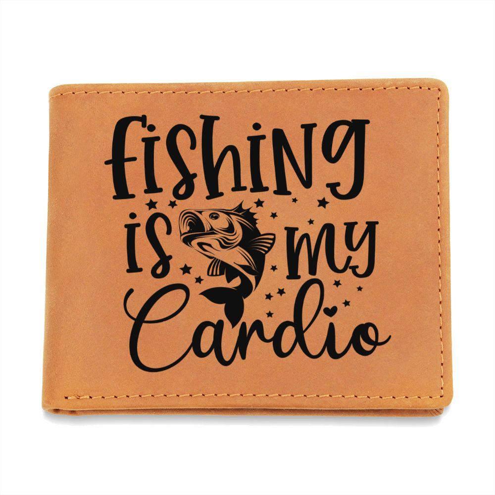 Fishing is My Cardio Leather Wallet - Mallard Moon Gift Shop