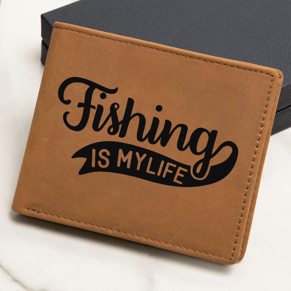 Fishing is my Life Leather Wallet - Mallard Moon Gift Shop