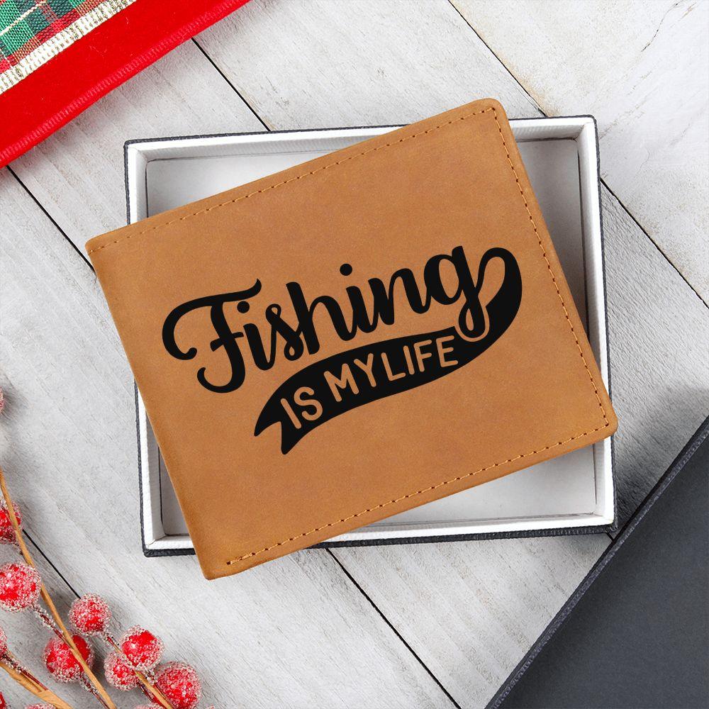 Fishing is my Life Leather Wallet - Mallard Moon Gift Shop