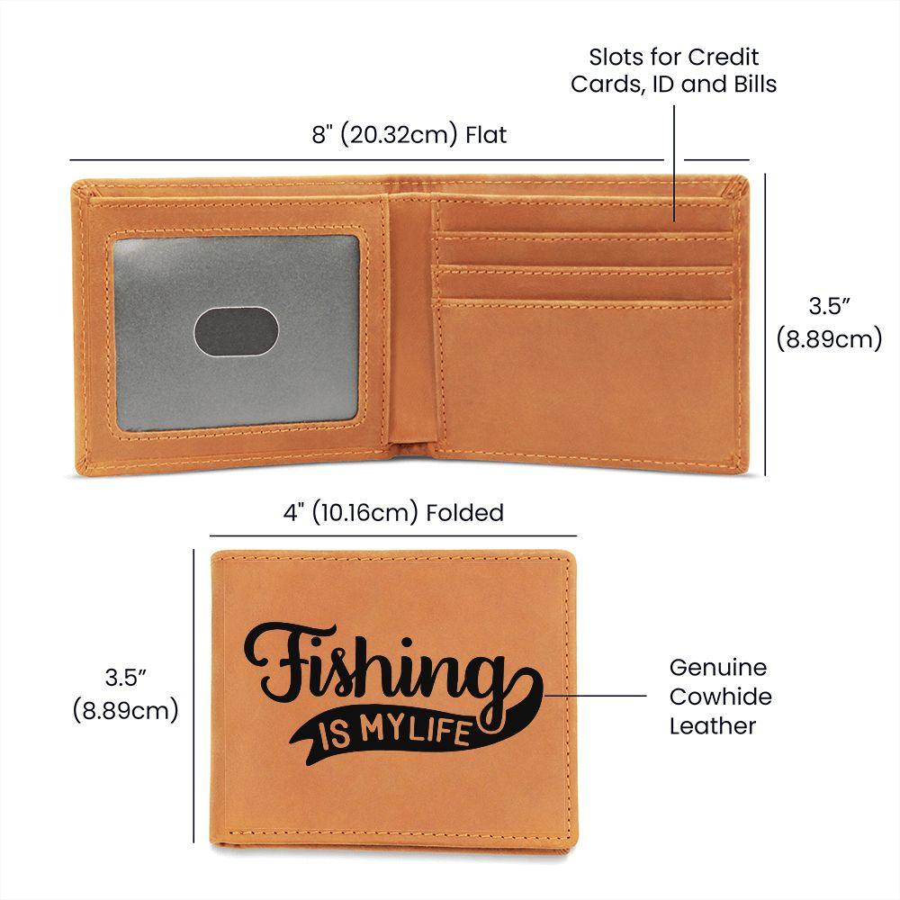 Fishing is my Life Leather Wallet - Mallard Moon Gift Shop