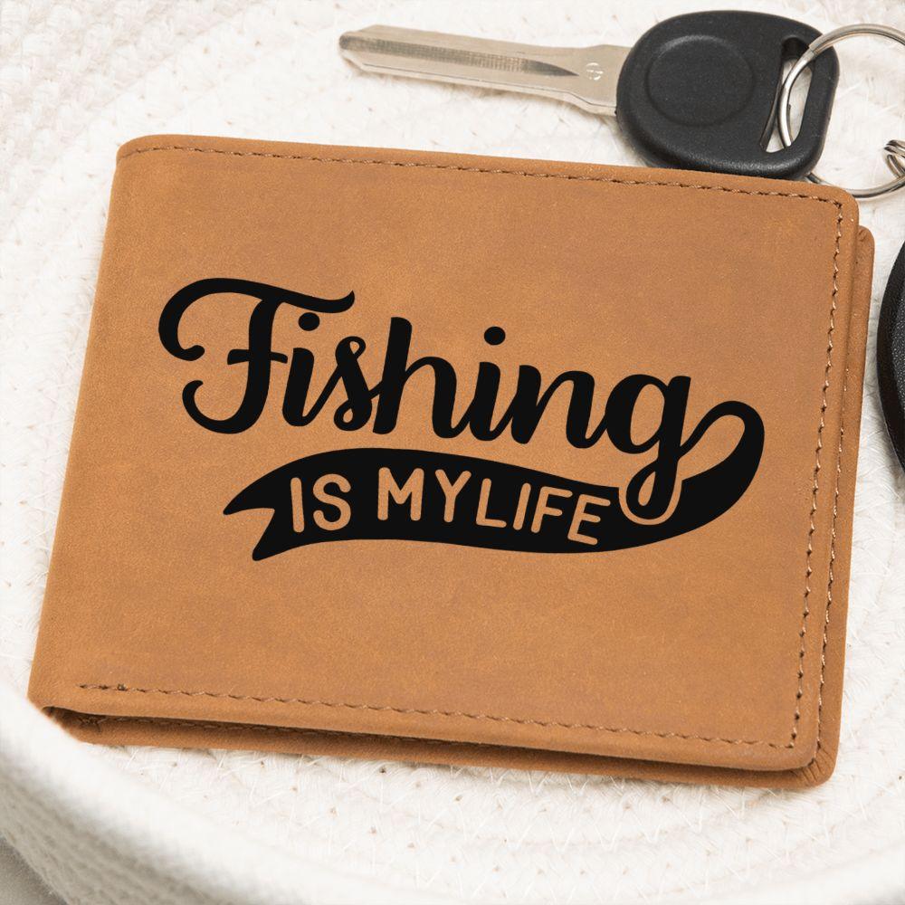 Fishing is my Life Leather Wallet - Mallard Moon Gift Shop