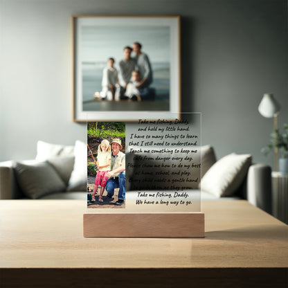 Take Me Fishing Daddy Photo Upload Personalized Acrylic Plaque