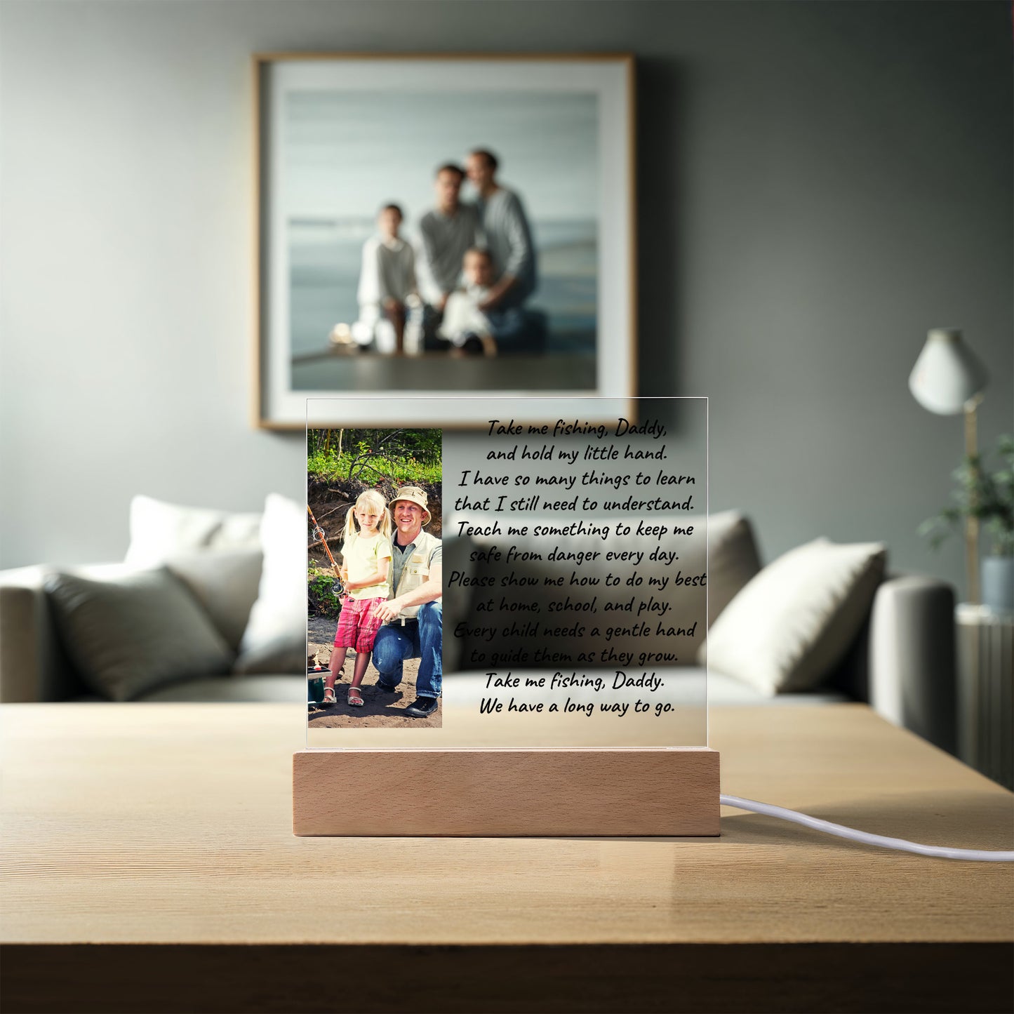 Take Me Fishing Daddy Photo Upload Personalized Acrylic Plaque