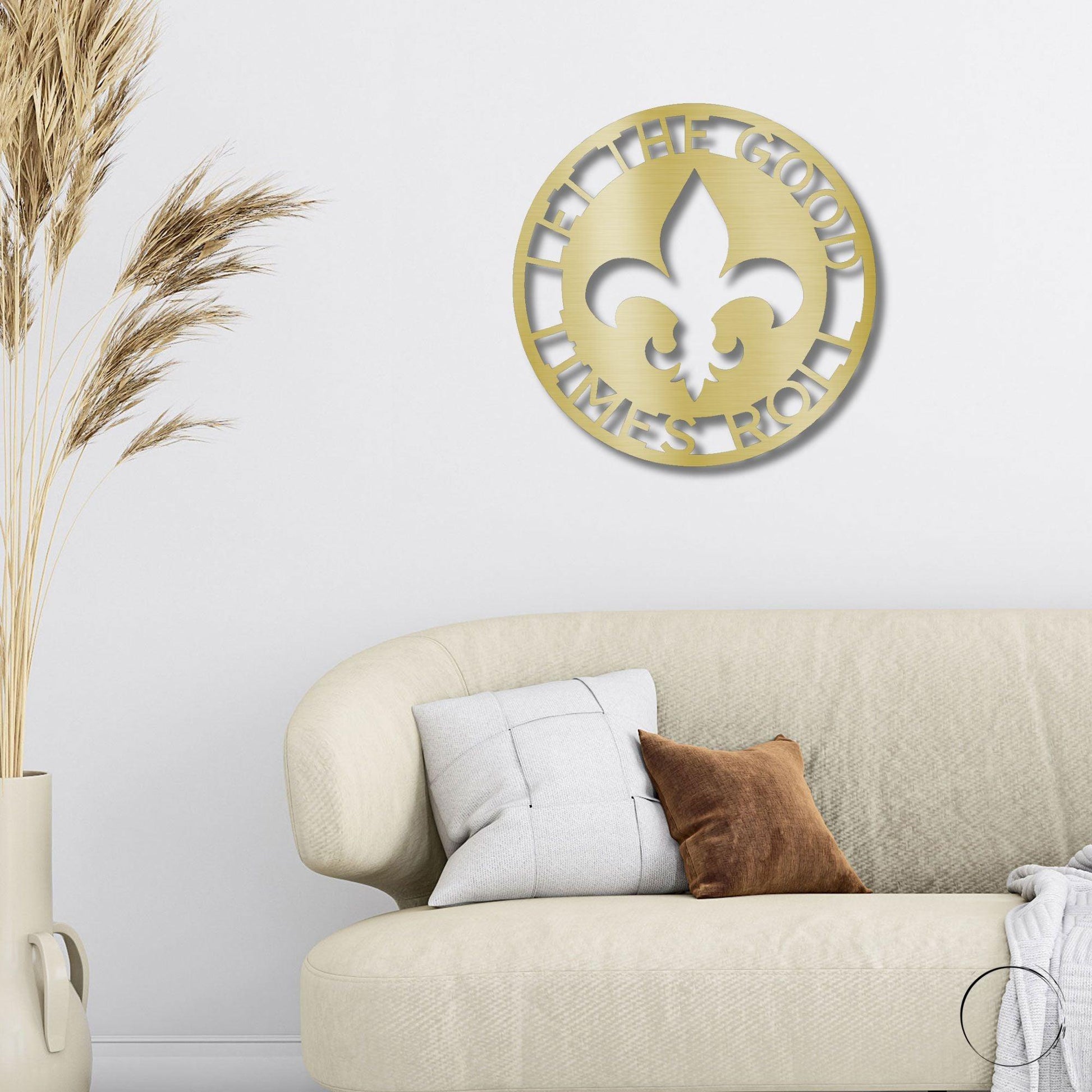 Fleur De Lis Ring Monogram Personalized Indoor Outdoor Steel Wall Sign Art - Mallard Moon Gift Shop