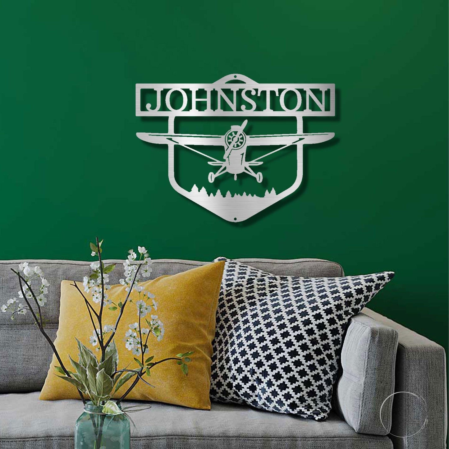 Flying High Airplane Personalized Name Steel Wall Sign - Mallard Moon Gift Shop