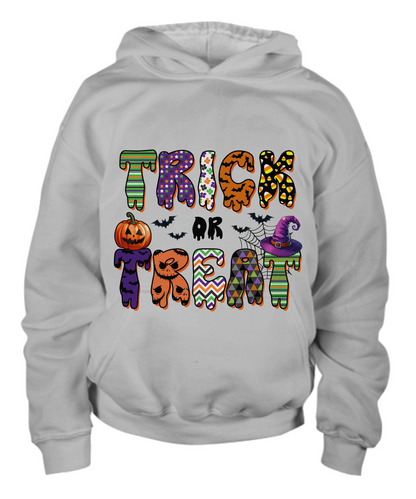 Halloween Trick or Treat Scarey Youth Pullover Hoodie