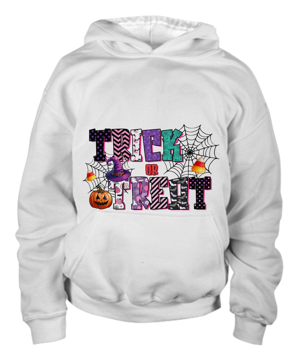 Halloween Trick or Treat Frightful Youth Pullover Hoodie