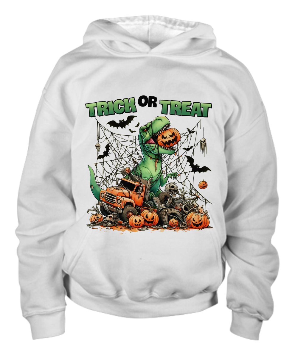 Monster T-Rex Dinosaut Halloween Trick or Treat Youth Pullover Hoodie