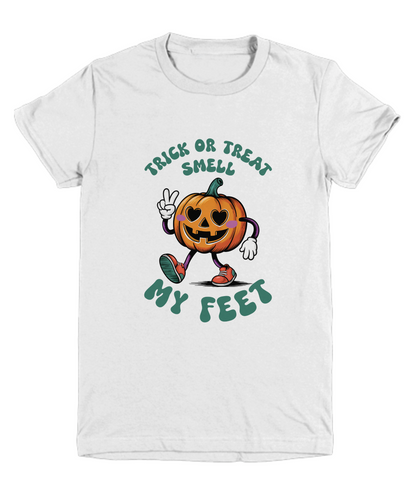 Child Halloween Trick or Treat Smell My Feet Pumpkin Tee Shirt