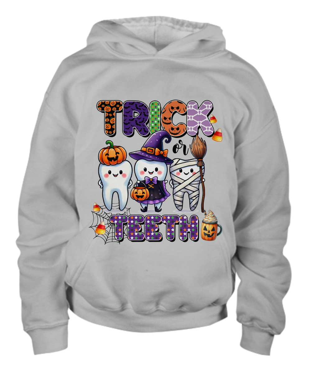 Halloween Trick or Teeth Youth Pullover Hoodie