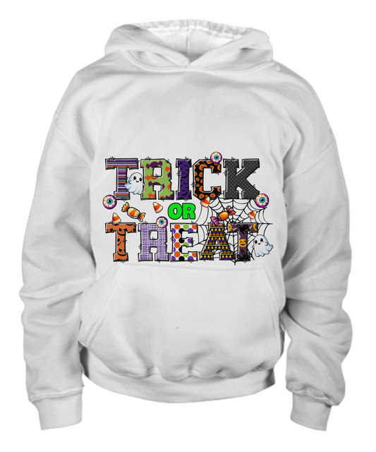 Trick or Treat Halloween Youth Pullover Hoodie