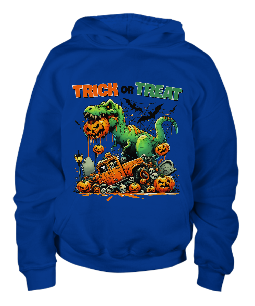 Halloween Trick or Treat Monster Dinosaur Youth Pullover Hoodie