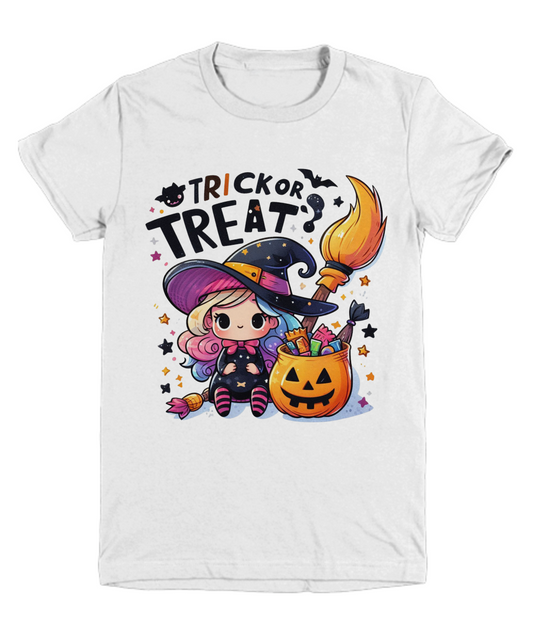 Halloween Trick or Treat Little Witch Youth Tee Shirt