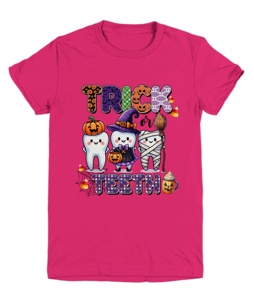 Halloween Trick or Teeth Youth Tee Shirt