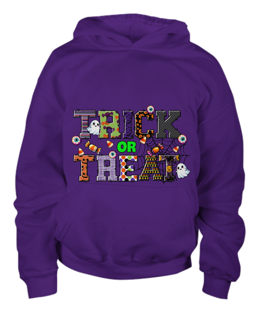 Trick or Treat Halloween Youth Pullover Hoodie