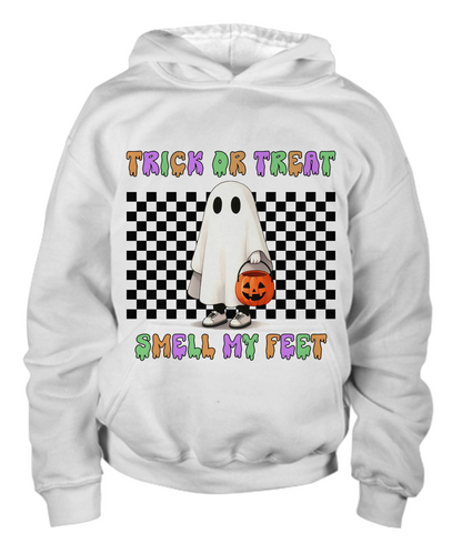 Halloween Trick or Treat Smell My Feet Youth Pullover Hoodie