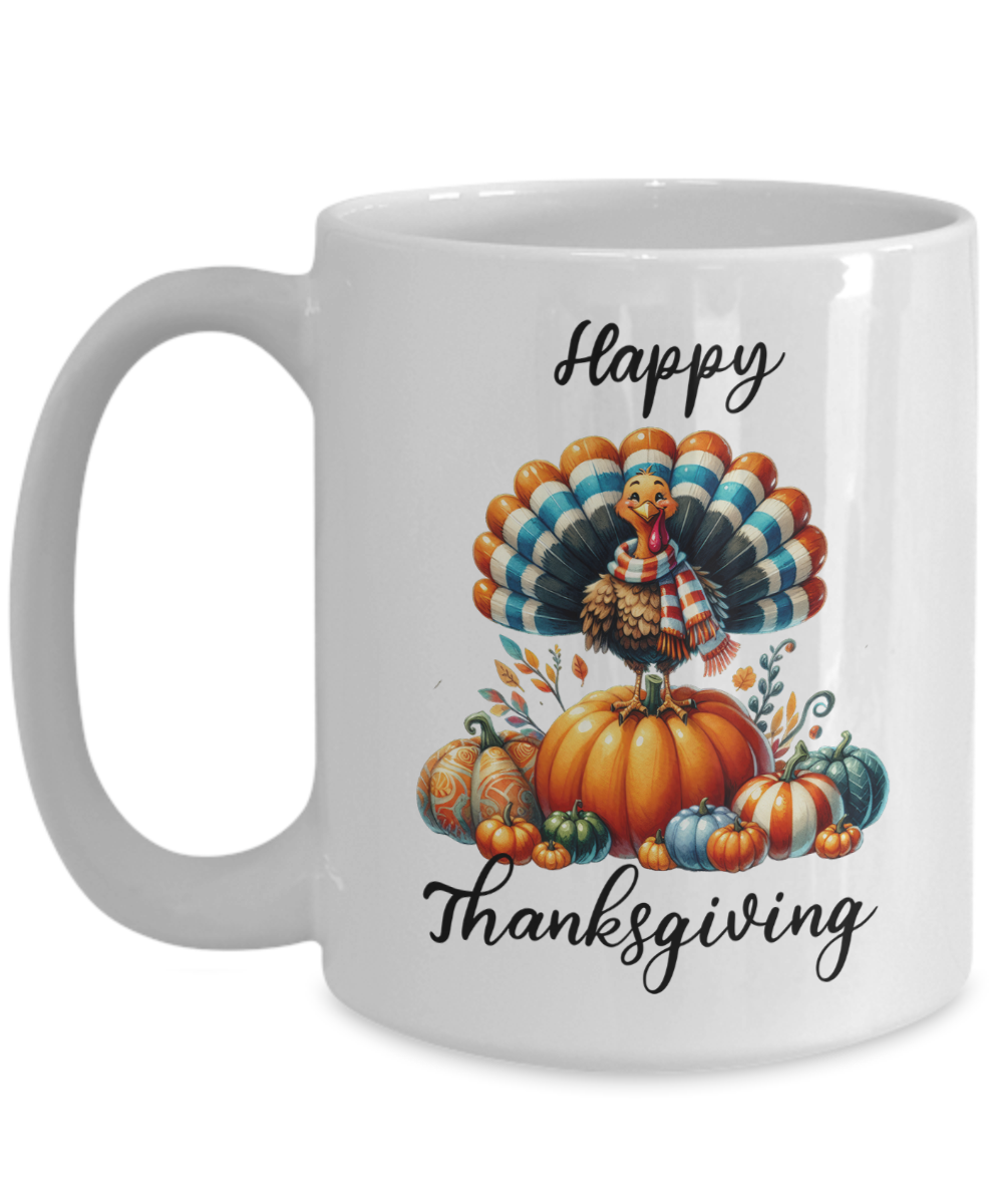 Happy Thanksgiving Ceramic Mug – Perfect for Holiday Cheer!