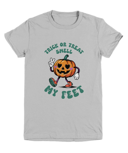 Child Halloween Trick or Treat Smell My Feet Pumpkin Tee Shirt