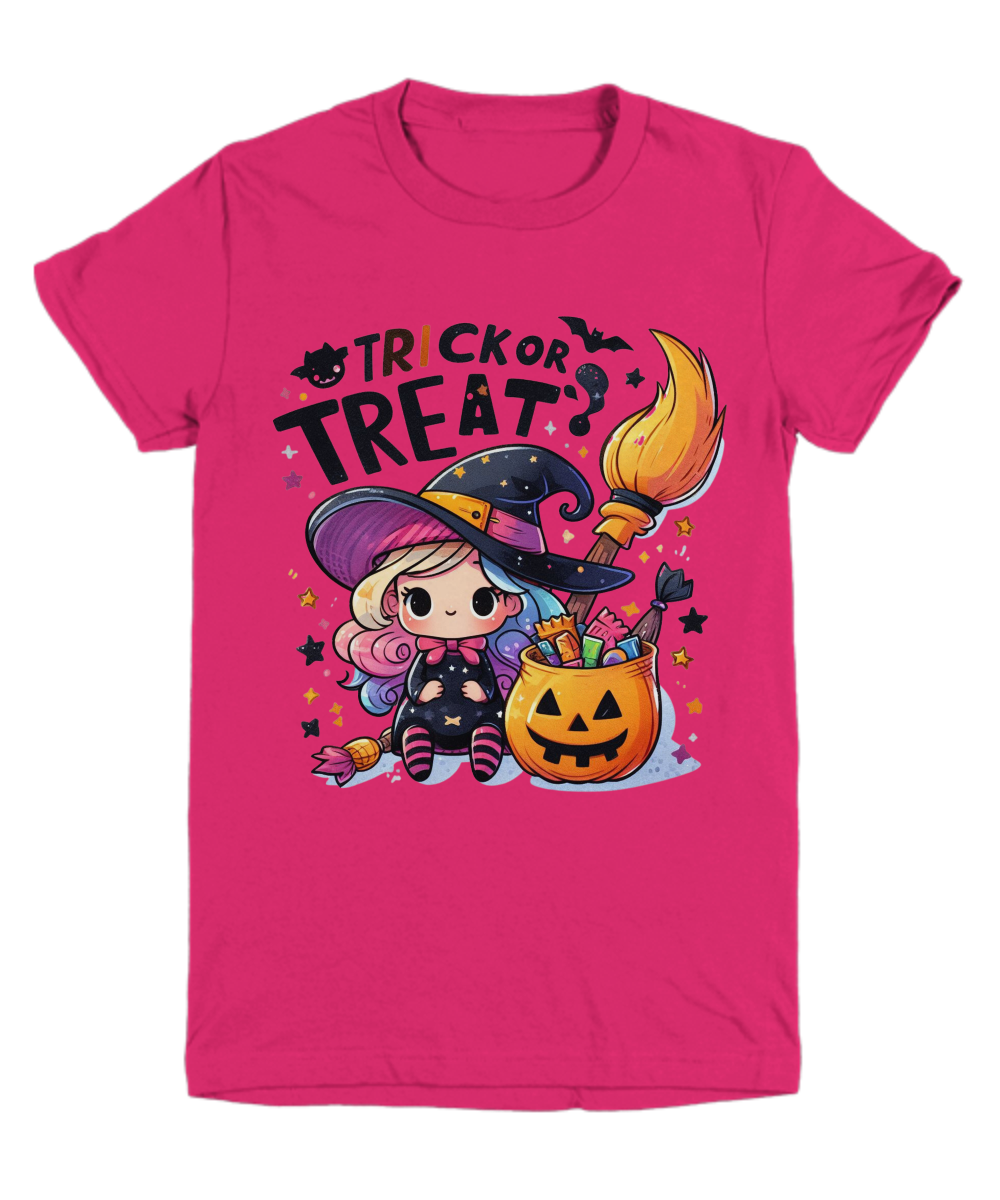 Halloween Trick or Treat Little Witch Youth Tee Shirt