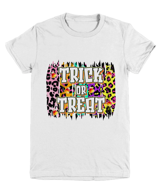 Halloween Trick or Treat Leopard Spots Youth Tee Shirt