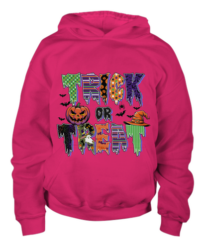 Halloween Ghoulish Trick or Treat Youth Pullover Hoodie