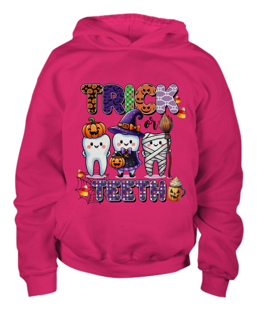 Halloween Trick or Teeth Youth Pullover Hoodie