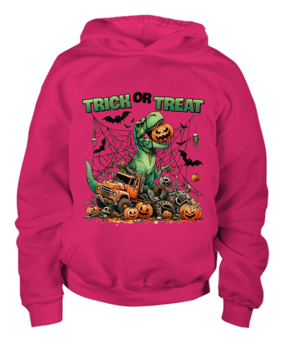 Monster T-Rex Dinosaut Halloween Trick or Treat Youth Pullover Hoodie