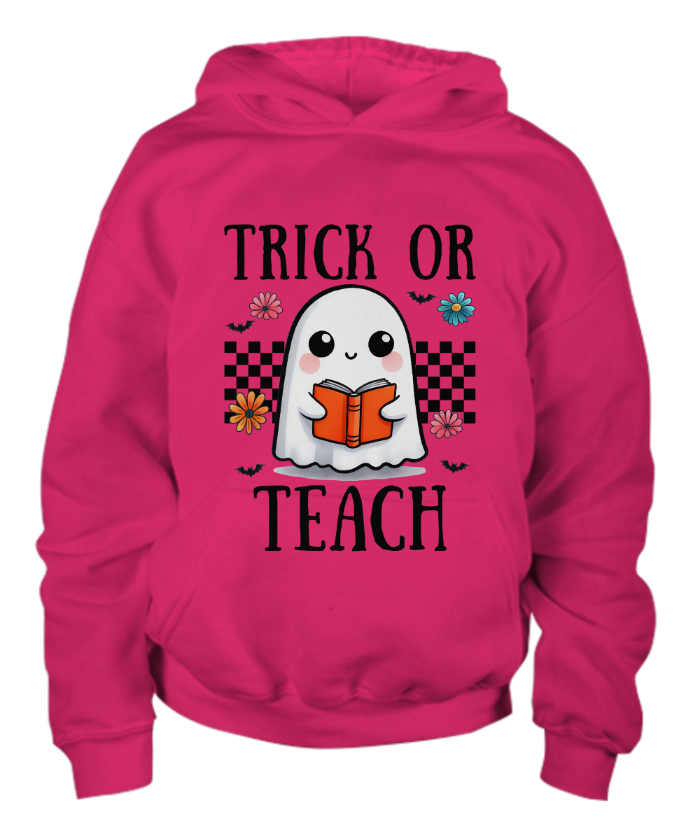 Halloween Trick or Teach Youth Pullover Hoodie