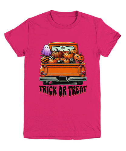 Halloween Trick or Treat Truck of Pumpkins  Youth Tee Shirt