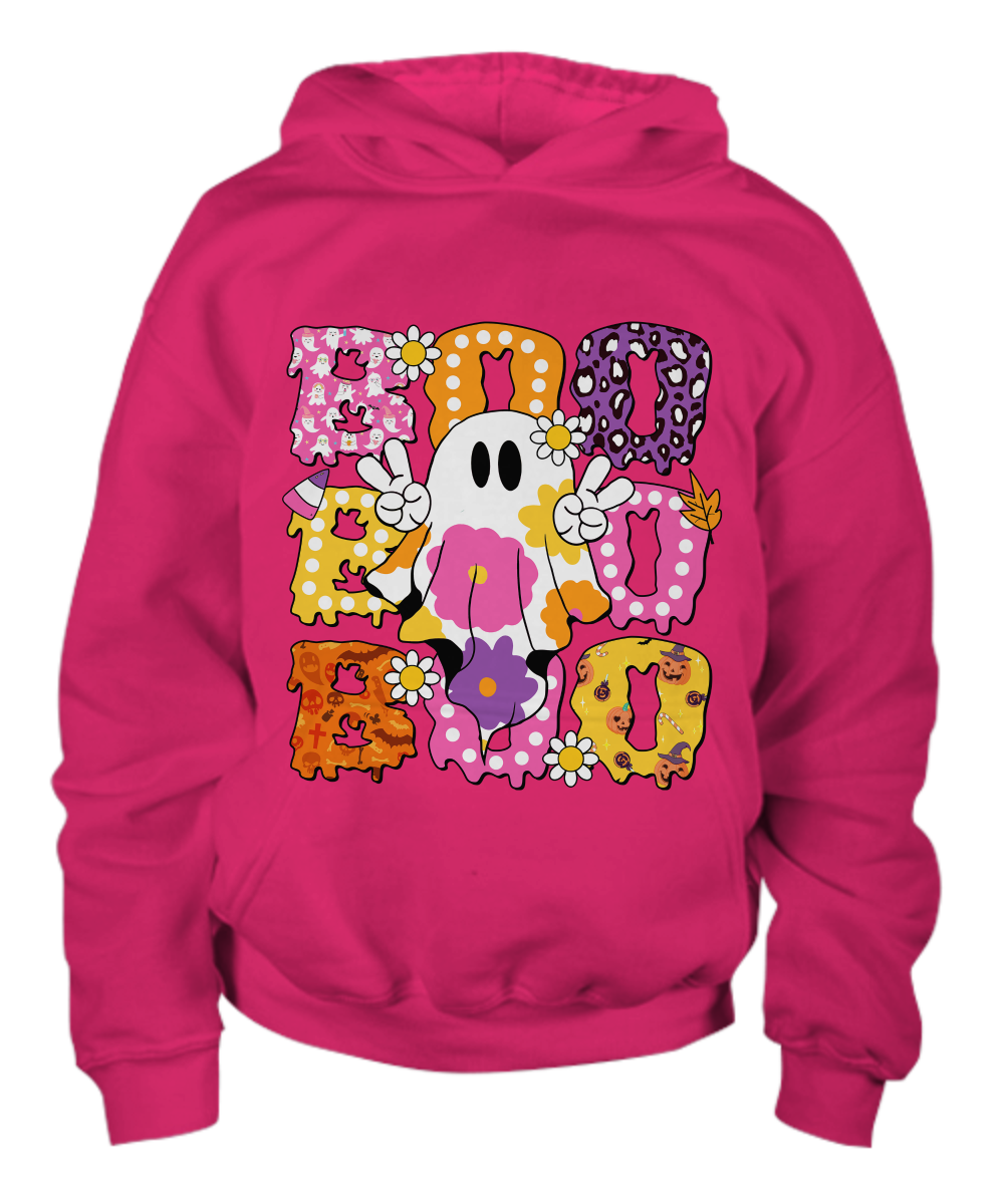 Halloween Boo Trick or Treat Youth Pullover Hoodie