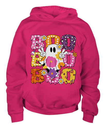 Halloween Boo Trick or Treat Youth Pullover Hoodie